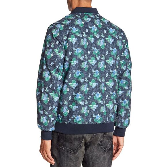 Knowledge Cotton Apparel Mens Print Pilot Bomber Jacket X-Large Total Eclipse - Picture 2 of 6